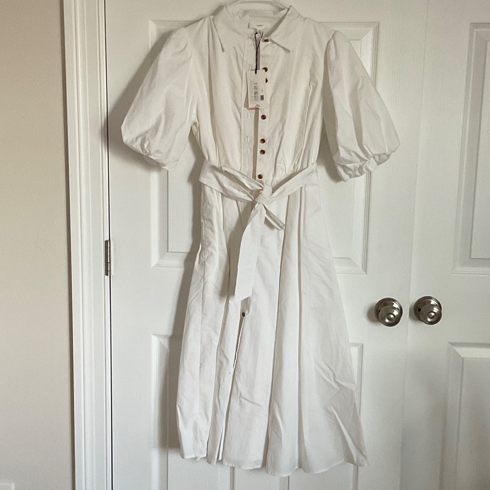 Chic White Button-Down Midi Dress